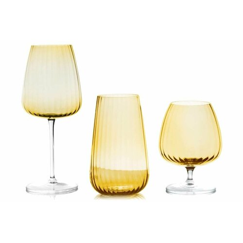 Набор 18 предметов, 6 персон Opium, янтарный (Le Stelle)