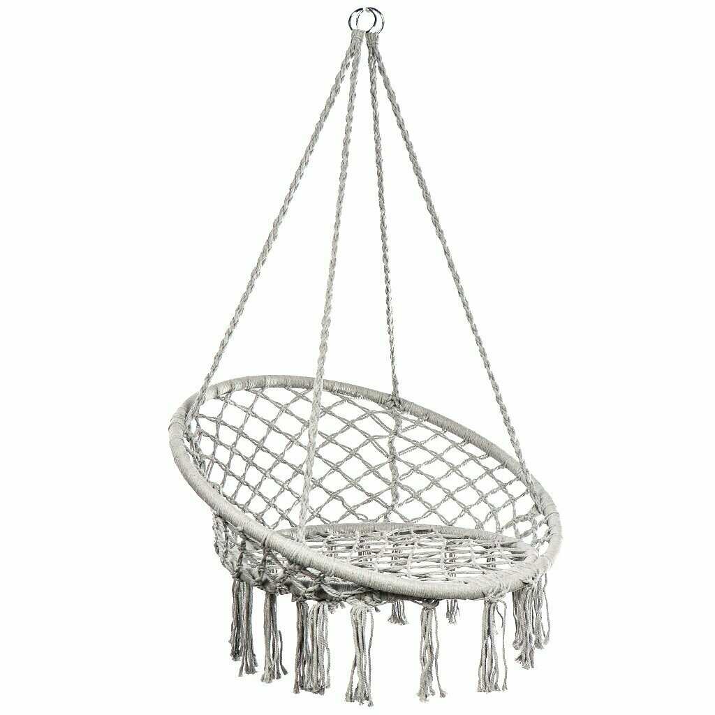 фото Подвесное кресло 60х80 см, 80 кг, Плетеное, серое, Y822-010