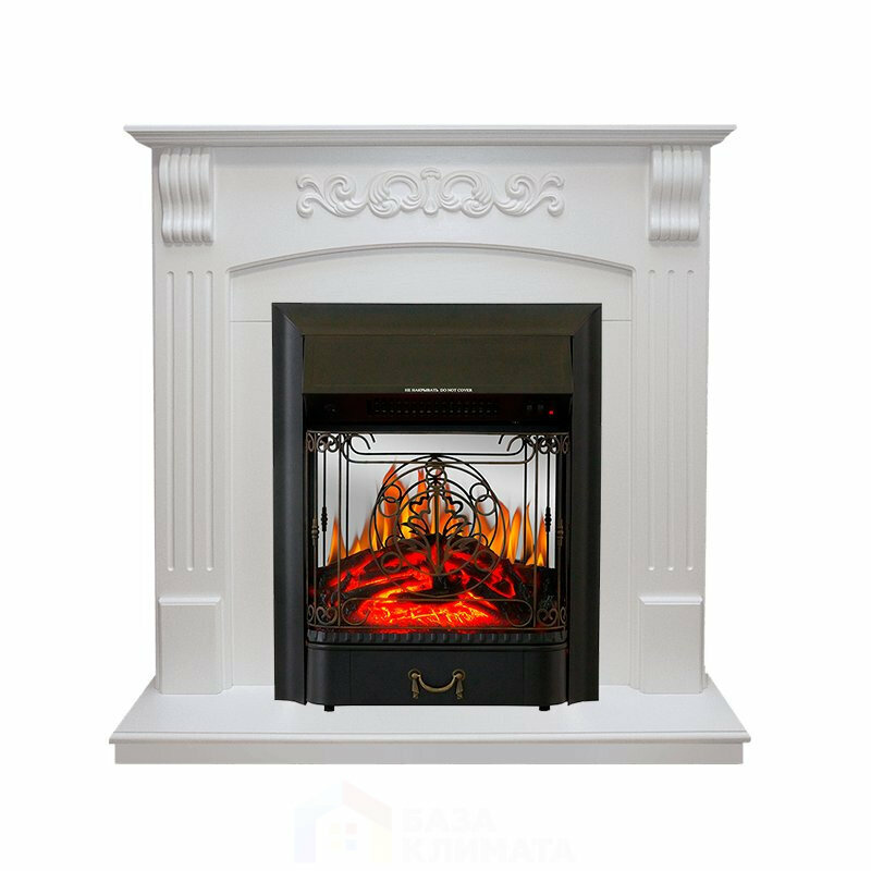 Каминокомплект Royal Flame Sorrento угловой - Белый дуб с очагом Majestic FX M Black