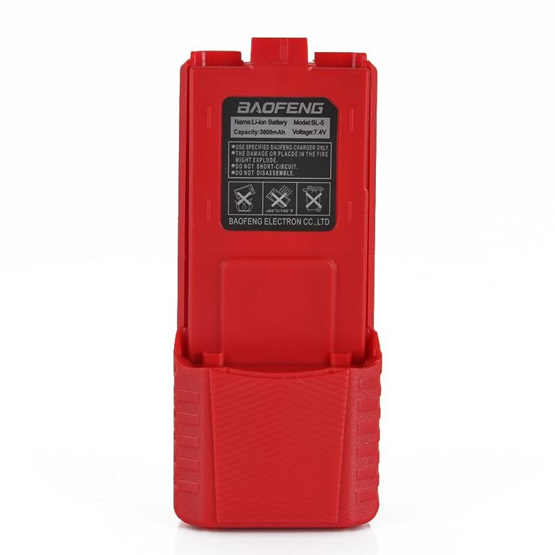 Аккумулятор для рации BaoFeng UV-5R DM-5R 3800 мАч Красный (BL-5 3800mAh)