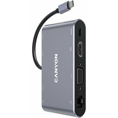 Концентратор USB Type-C Canyon CNS-TDS14 3 х USB 30 RJ-45 HDMI USB Type-C VGA mini-Jack35 серый 407600₽