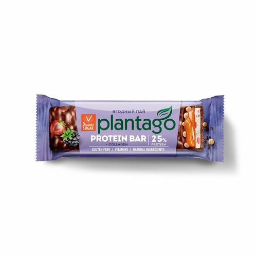 Батончики протеиновые Plantago Protein Bar (40 г) Ягодный пай