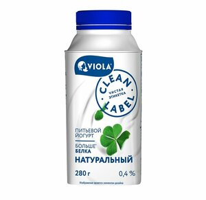 Йогурт питьевой Viola Clean Label без наполнителя 0,4%