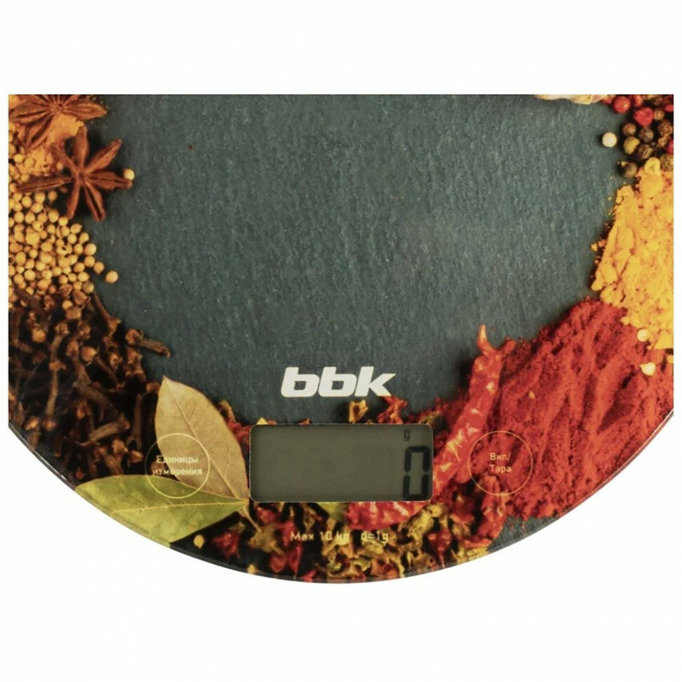 Весы кухонные электронные BBK, черный/оранжевый, арт. KS103G, 10 килограмм - фотография № 5