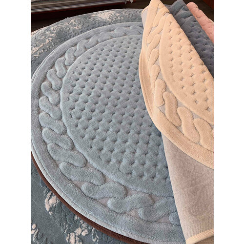 Круглый хлопковый коврик (1 шт) Erguvan Gelin Home (антрацит), Коврик для ног круглый 100 см