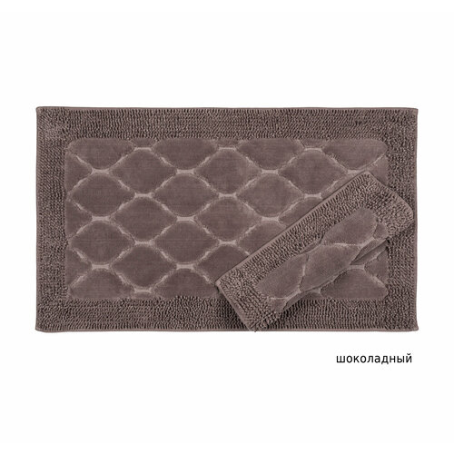 Комплект хлопковых ковриков для ванны (60x100+60x50) Pamuklu Madalyom Buta (бирюзовый), Комплект ковриков