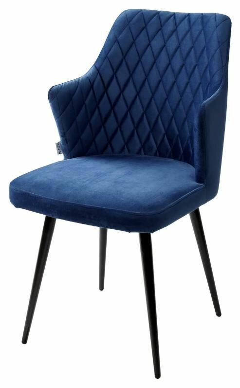 фото Стул M-CITY HERMAN (1 шт. в упаковке) механизм 360° синий #29, велюр / черный каркас