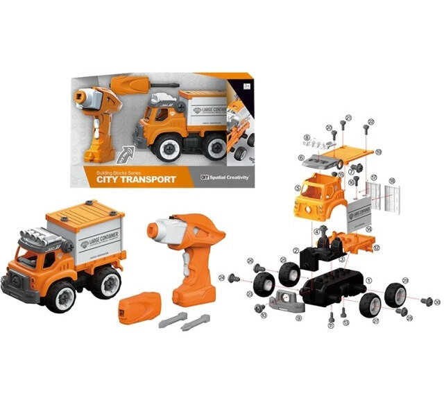 фото DIY Spatial Creativity Конструктор Грузовой автомобиль Контейнеровоз звук LM8064-YZ-1 с 3 лет