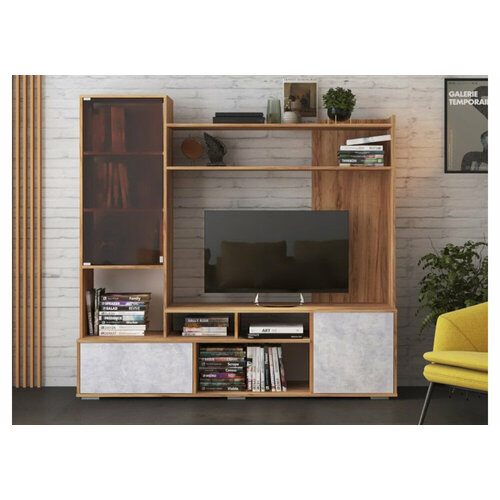 Гостиная готовая KAPIOVI BIANA дуб золотой светло-серые фасады 20220₽