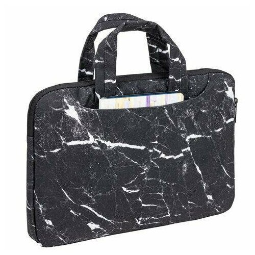 Портфель 14 BRAUBERG Marble полиэстер черный белый