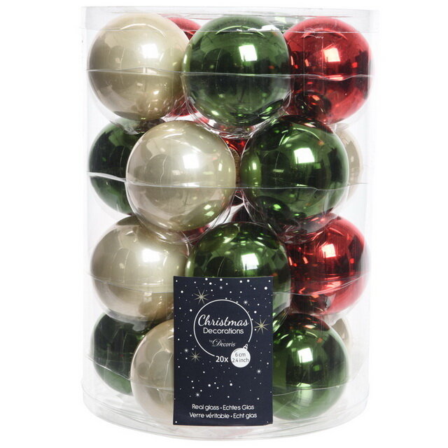 Kaemingk Коллекция стеклянных шаров Рождественский Манхэттен 6 см, 20 шт 9142212