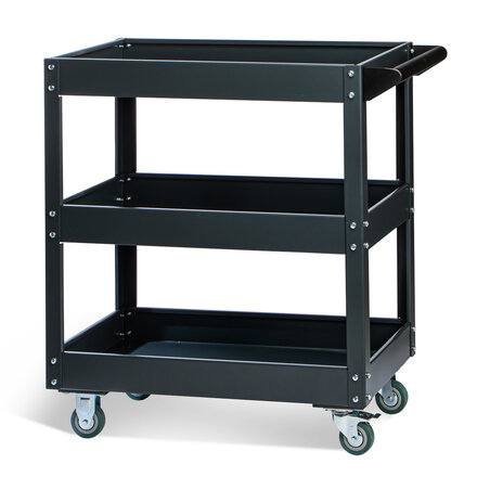 фото RUNTEC RT-3G Тележка с тремя открытыми полками, серая