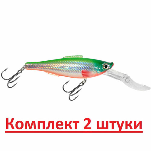 фото Воблер aqua тюлька dr 105mm, цвет 104 (серебристо-зеленый клоун), 2 штуки