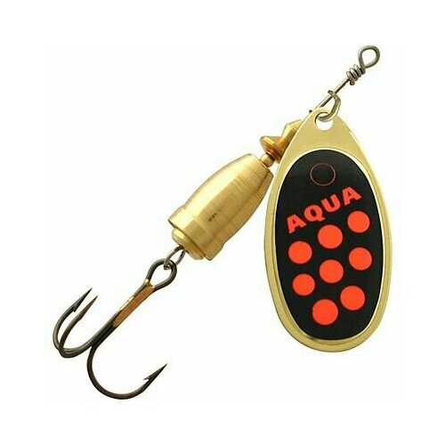 Блесна для рыбалки AQUA COMET+BELL 06,0g, лепесток № 3, цвет DZ-06 (золото, черный, красный), 1 штука звонок cateye pb 200 comet bell red