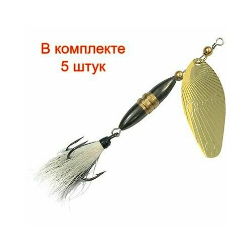 фото Блесна для рыбалки aqua shell 9,0g, лепесток № 2, цвет 02 (золото), 5 штук в комплекте