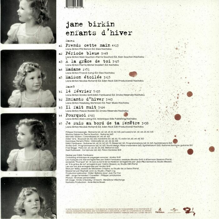 Виниловая Пластинка Birkin, Jane, Enfant D'Hiver (0602448932150) Universal Music - фото №2