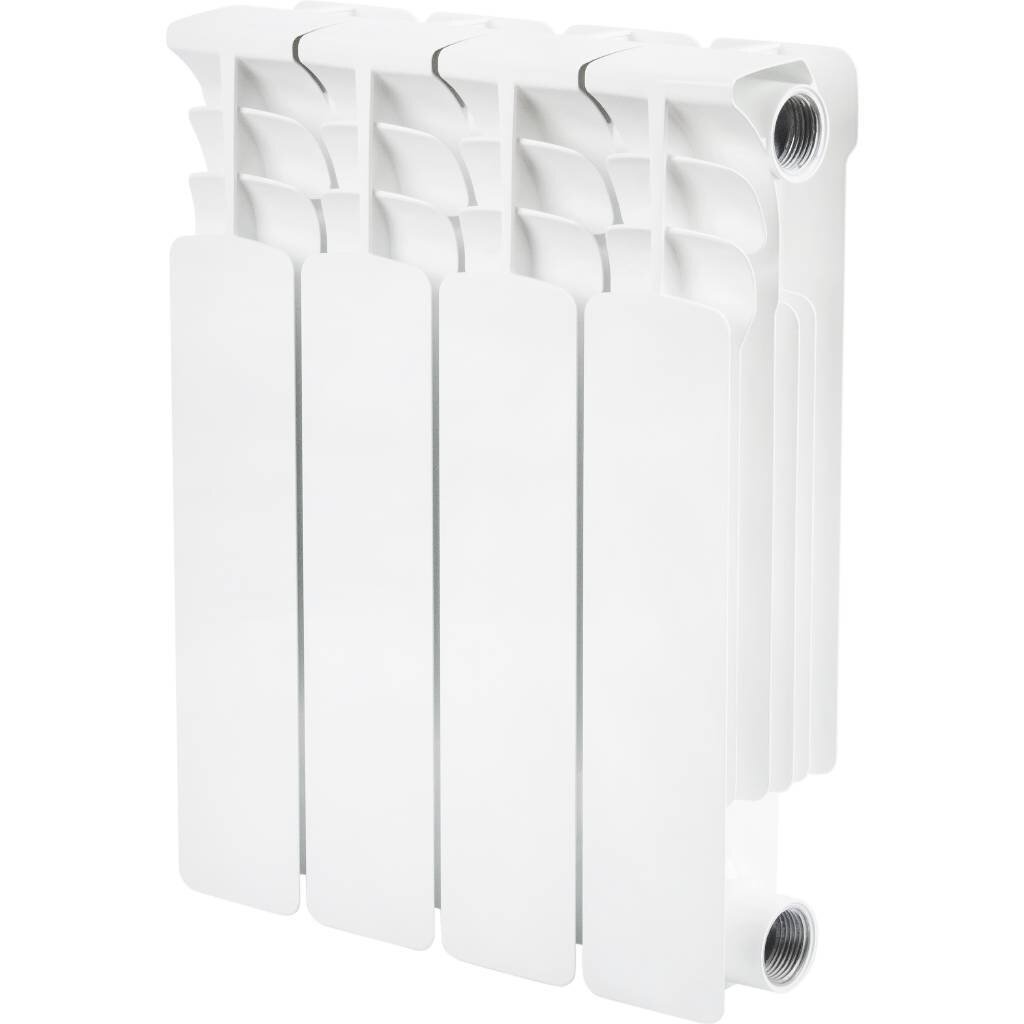 Биметаллический секционный радиатор STOUT Space 350, 4 секции, белый