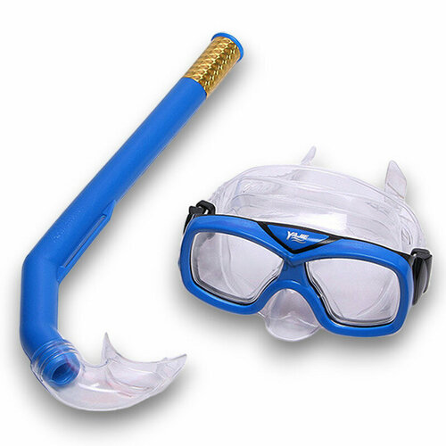 фото Набор для плавания детский e41234 маска+трубка (пвх) (синий) hawk