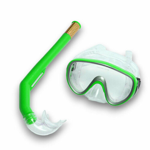 Набор для плавания взрослыйE41230 маска+трубка (ПВХ) (зеленый)