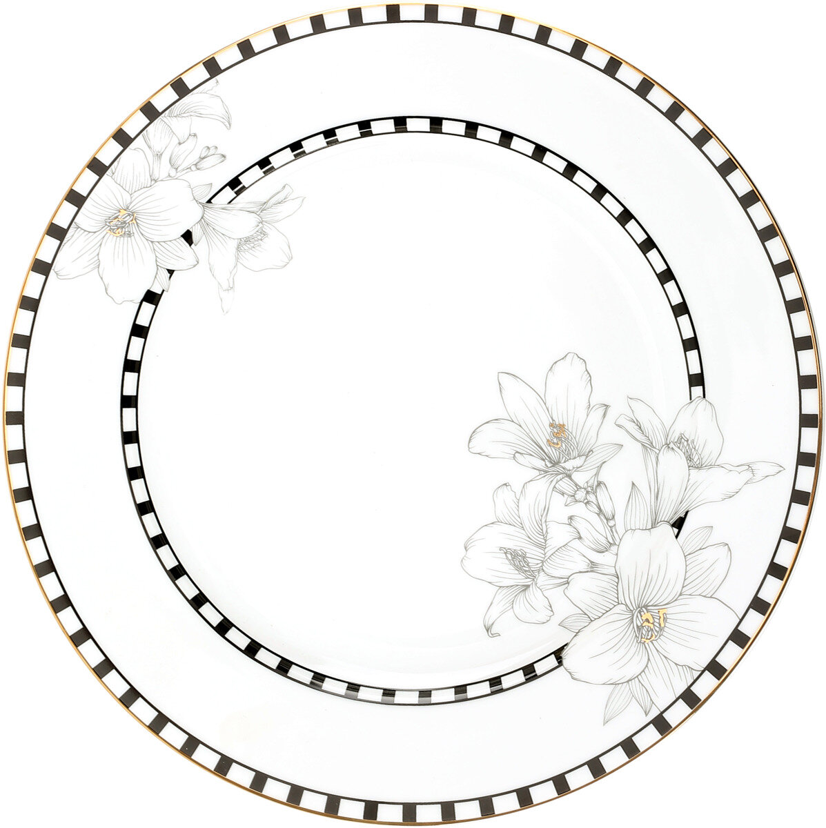 Набор Столовой Посуды Arya Elegant из фарфора, 24 пр. Mandala Белый
