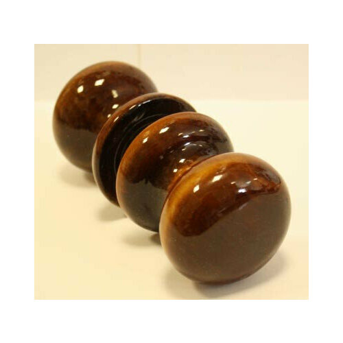 Ручка-кнопка, дерево (Подольск) БТ1 тёмная, (лак глянец) (3 штуки)