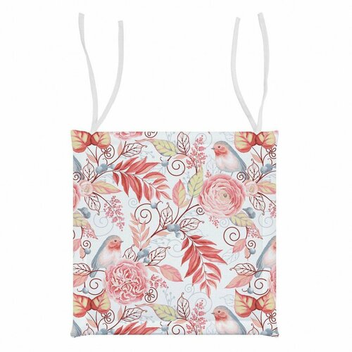 Подушка на стул с завязками 40х40 см Птички розовые Verossa 1670₽