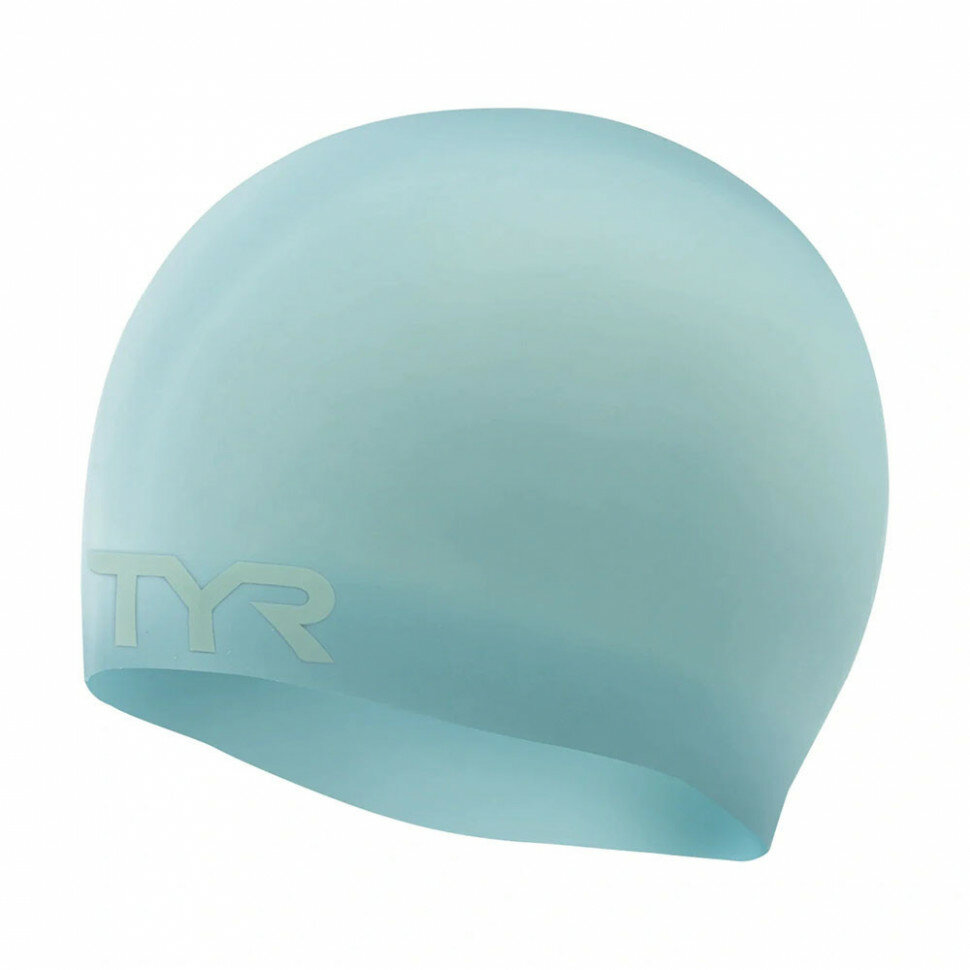 Шапочка для плавания TYR Wrinkle Free Silicone Cap, LCS-450, голубой, силикон