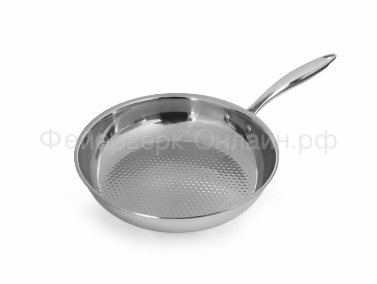 фото Сковорода Luxstahl с рифленым дном из нержавеющей стали, 26 см