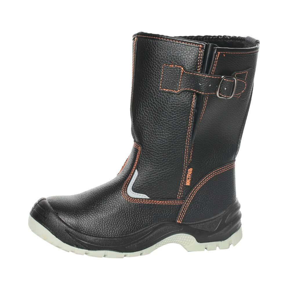 Сапоги кожаные с защитным подноском размер 43 черные Мистраль SJ9133-S-W (116042)