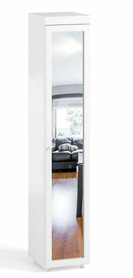 фото Шкаф 1 дв (410) с Большой зеркальной дверью Катрин-К МН-29 Монако Белое дерево
