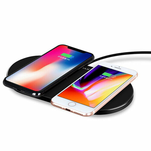 Momax Двойное беспроводное ЗУ Momax Q.Pad Pro Qual-Coil Wireless Charger 2x10W 1A Black черное UD11 черный