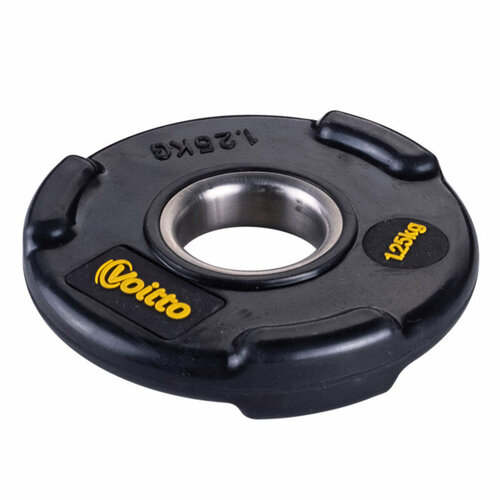 фото Диск обрезиненный с 3-мя хватами voitto v-300 1,25 кг, черный (d51)