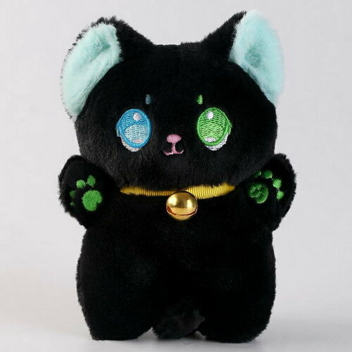 Мягкая игрушка Котик, 12 см, цвет чёрный