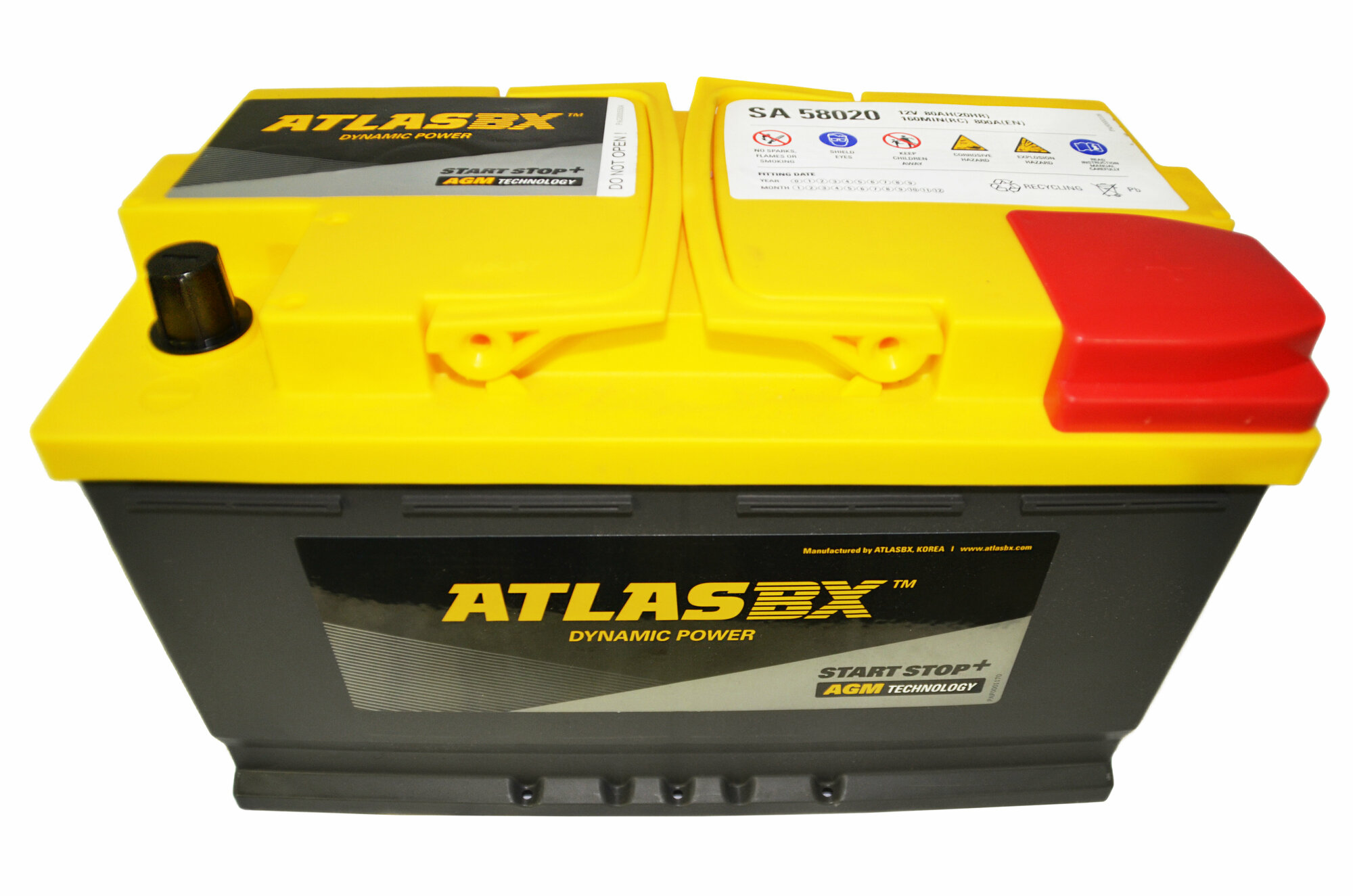 Аккумулятор ATLAS Start-Stop AGM SA 58020 80 А. ч (315х175х190)