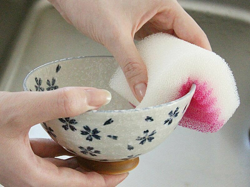 AISEN GIZA Губка для мытья посуды новой формы с повышенной износостойкостью (розовая), 1 штука - фотография № 7