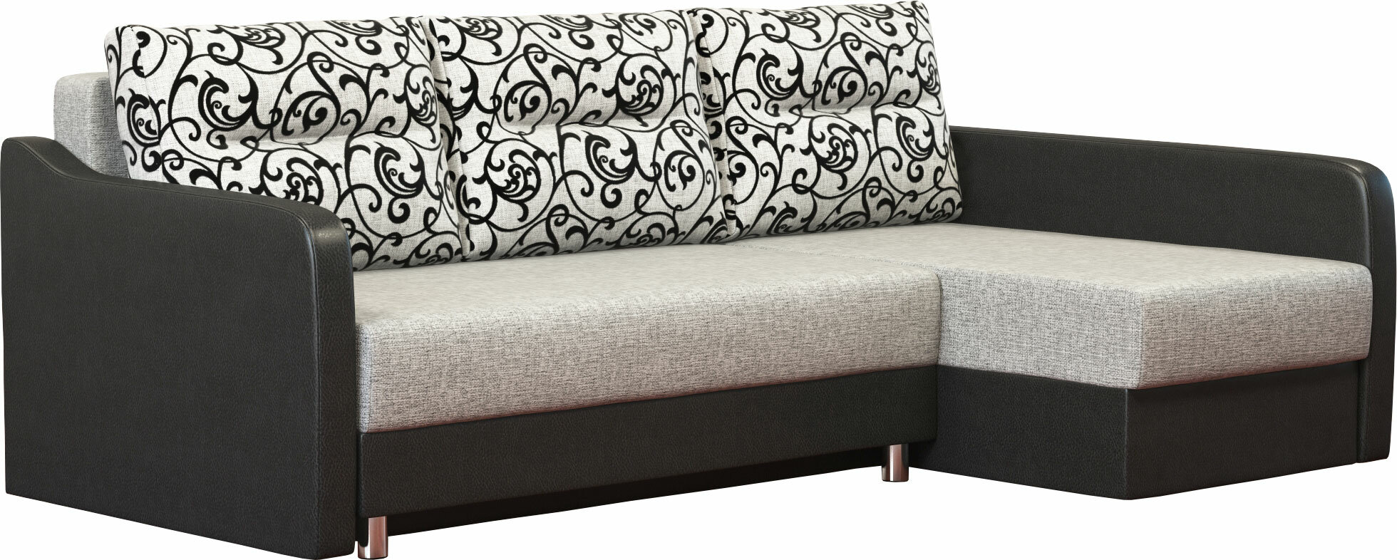 фото Угловой диван Lebem Наташа У (Lebem) А1 рогожка серая