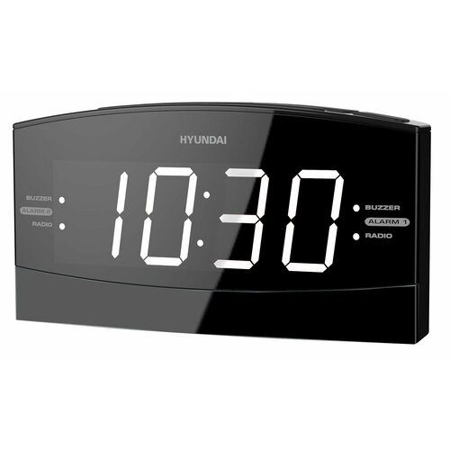 Радиочасы HYUNDAI Радиобудильник Hyundai H-RCL238 черный LCD подсв: белая часы: цифровые FM
