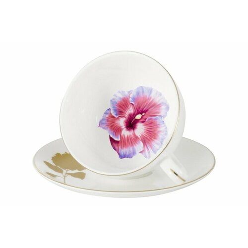 Чашка с блюдцем Гибискус, 0,25 л. Emily