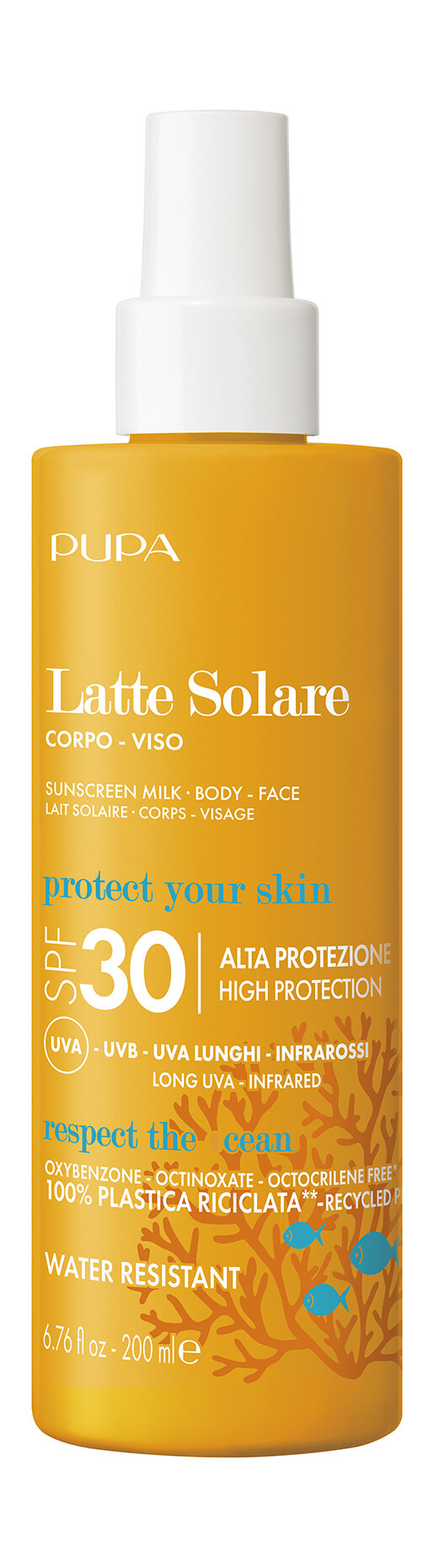 Солнцезащитное молочко для тела Pupa Sunscreen Milk SPF 30 200 мл .