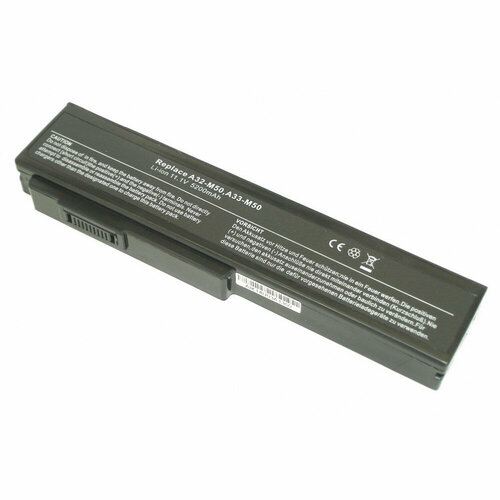 Аккумулятор (Батарея) для ноутбука Asus X55 M50 G50 N61 M60 N53 M51 G60 G51 5200mAh REPLACEMENT черная аккумуляторная батарея для ноутбука asus m70 14 4v 5200mah oem черная