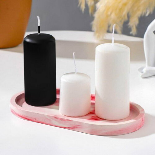 Подсвечник интерьерный для свечей бело-розовый 320₽