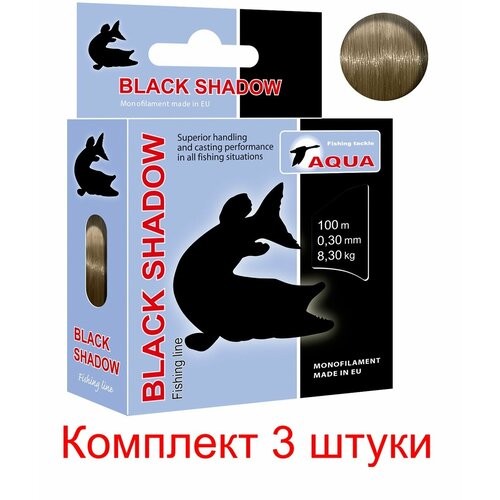 фото Леска для рыбалки aqua black shadow 0,30mm 100m ( 3 штуки )