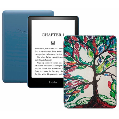 Электронная книга Amazon Kindle PaperWhite 2021 16Gb Ad-Supported Denim с обложкой ReaderONE PaperWhite 2021 Tree