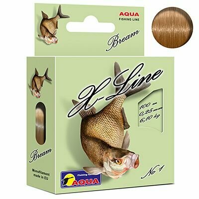 Монофильная леска для рыбалки Aqua X-Line Bream (Лещ) 0,25mm 100m ( 1 штука )