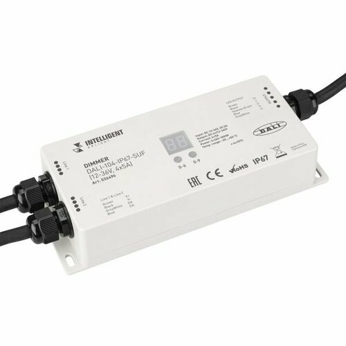 Arlight INTELLIGENT ARLIGHT Диммер DALI-104-IP67-SUF (12-36V, 4x5A) yk 240w 480w drp 240 480 transformer rail smps switching power supply 220v 5v 12v 24v 36v ac dc customizable power source