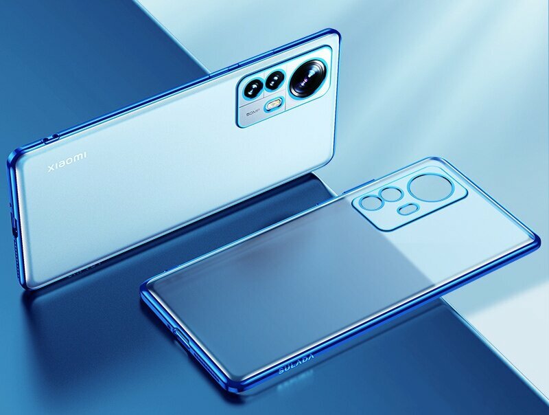 Задняя панель-чехол-накладка MyPads Crystal Rain из силикона для Xiaomi 12 / Xiaomi 12X прозрачная с цветными гранями синяя