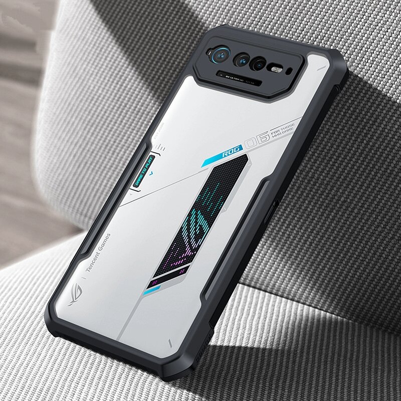 Чехол-накладка MyPads Labbri для Asus ROG Phone 6 / Phone 6D / Phone 6D Ultimate из силикона c прозрачной пластиковой задней стенкой с черной окаемкой - фотография № 1