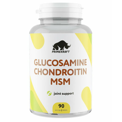 биологически активная добавка prime kraft glucosamine chondroitin msm 90 шт Glucosamine Chondroitin MSM Prime Kraft (Без вкуса)