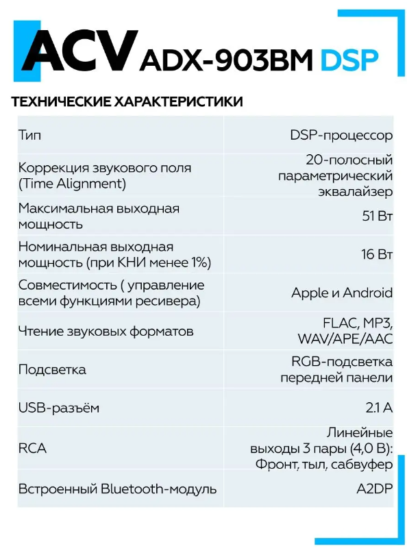 Автомагнитола ACV ADX-903BM (40304) - фото №15