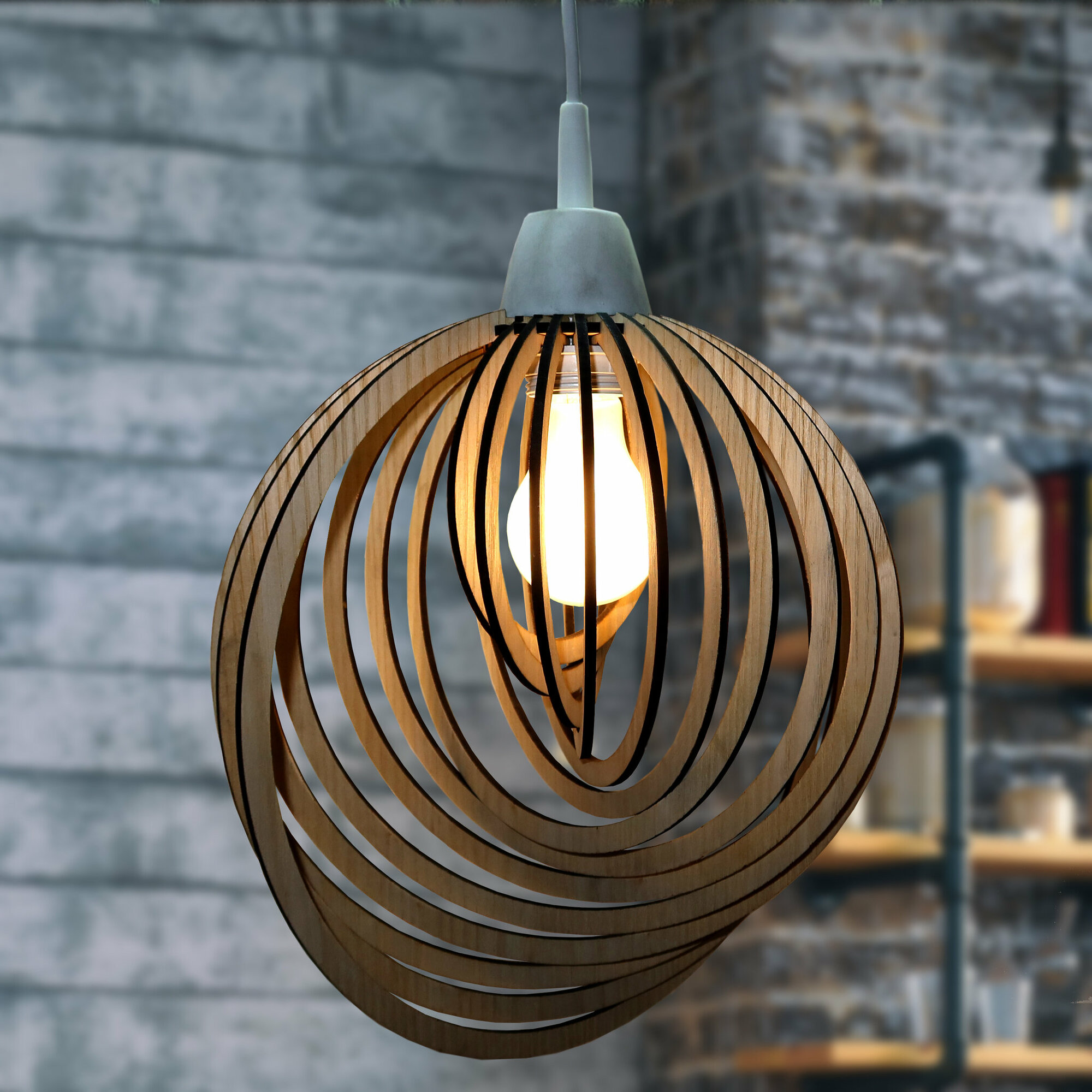 фото Люстра Кольца. Береза (бежевый)